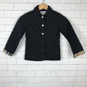 Burberry Size 8Y Black Quilted Nova Check Jacket